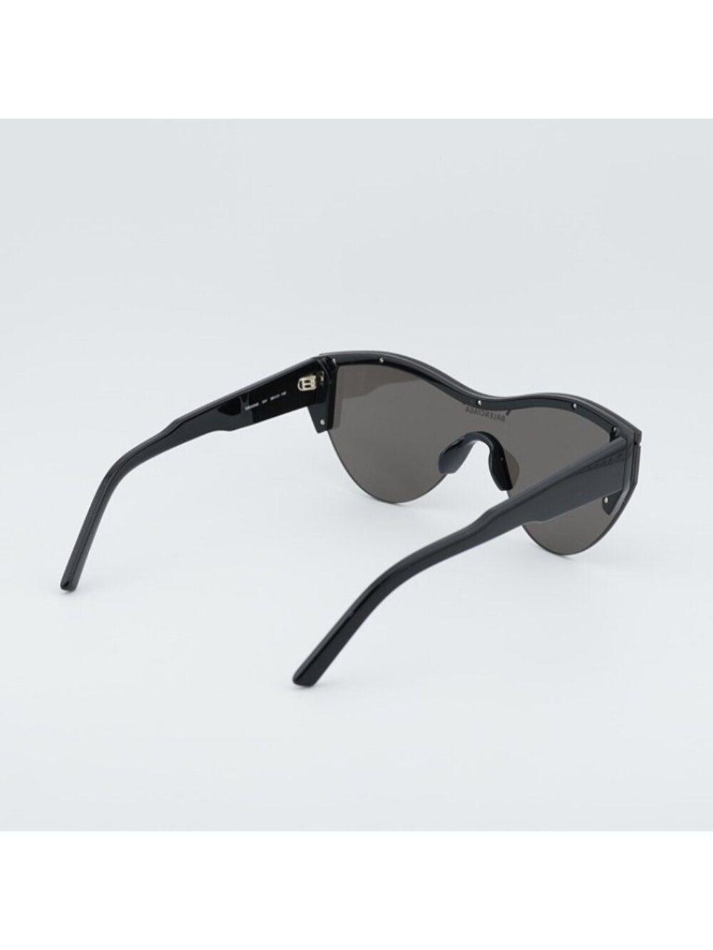 Balenciaga BB0004S 001 Semi Rim Sunglasses Black Shield Frame, Grey Lenses - Picture 3 of 10